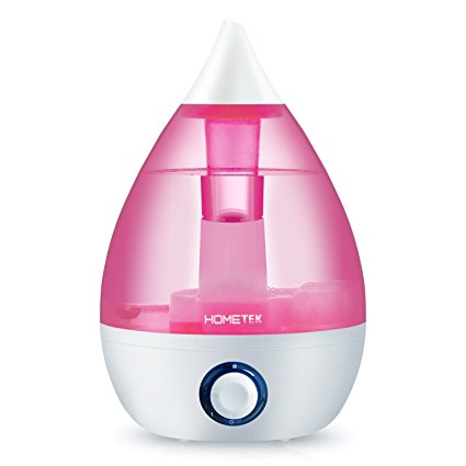 Ultrasonic Humidifier,Hometek 3L High Volume Ultra Quiet Cool Mist Humidifier With Waterless Auto Shut Off Protection (Pink)