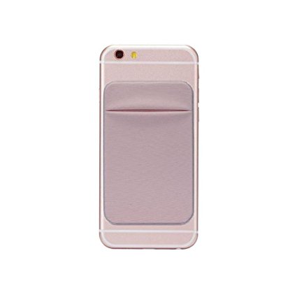 Phone Card Holder, Bagent Stick on Lycra Credit Card ID Wallet Cases Pouch Pocket Sleeves for iPhone, Android and all Smartphones (Pink)