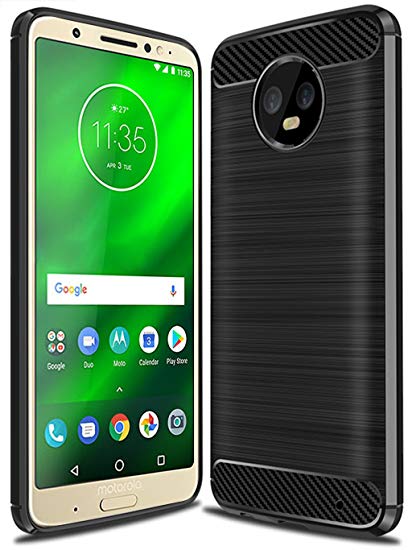 Moto G6 Plus Case, Moto G Plus (6th Generation) case,Moto G6  Case, Suensan TPU Shock Absorption Technology Raised Bezels Protective Case Cover for Motorola Moto G6 Plus Case (Black)