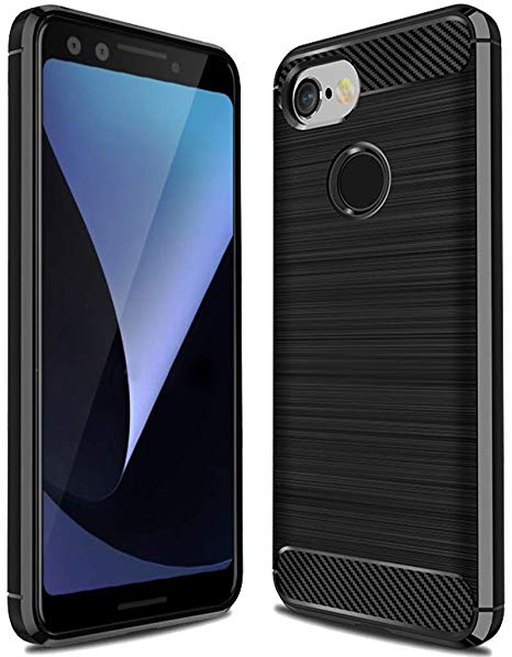 Google Pixel 3 Case,Pixel 3 Case, Sucnakp TPU Shock Absorption Technology Raised Bezels Protective Case Cover Google Pixel 3 Case (TPU Black)