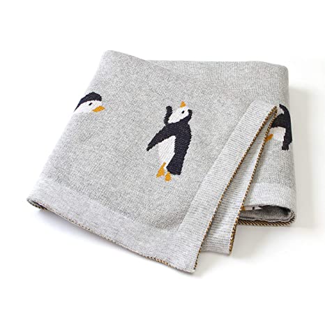 Ziyunlong Baby Blankets Swaddle Wrap Blanket 100% Cotton Knitted(40x30 inchs,Grey)