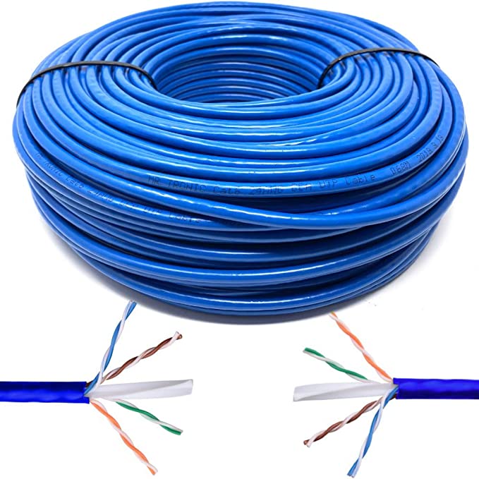 Mr. Tronic 100m Ethernet Network Bulk Cable | CAT6, AWG24, CCA, UTP (100 Meters, Blue)