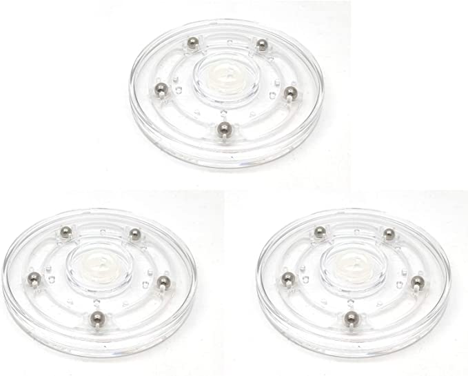 Clear Lazy Suzan,3-Pack,Susenya Acrylic 5" Spinner Lazy Susan Turntable Organizer for Table Cake Kitchen Pantry Spice Rack Decorating