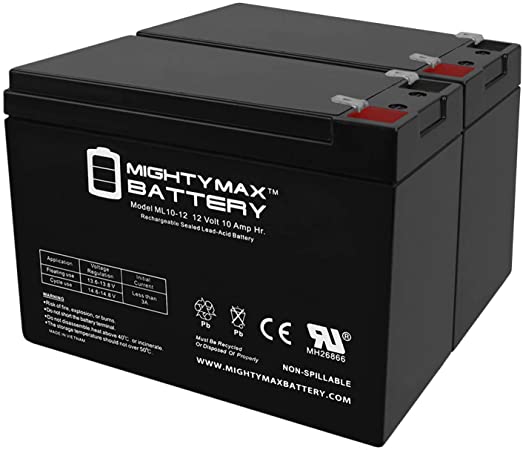 Mighty Max Battery ML10-12 - 12 Volt 10 AH SLA Battery - Pack of 2 Brand Product