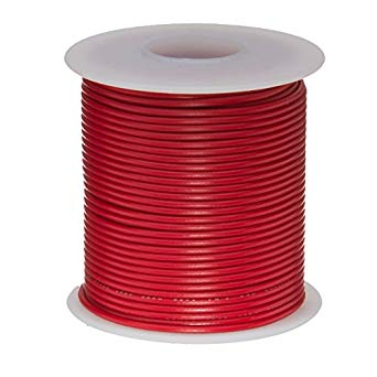 Remington Industries 18UL1007SLDRED25 18 AWG Gauge Solid Hook Up Wire, 25 feet Length, Red, 0.0403" Diameter, UL1007, 300 Volts