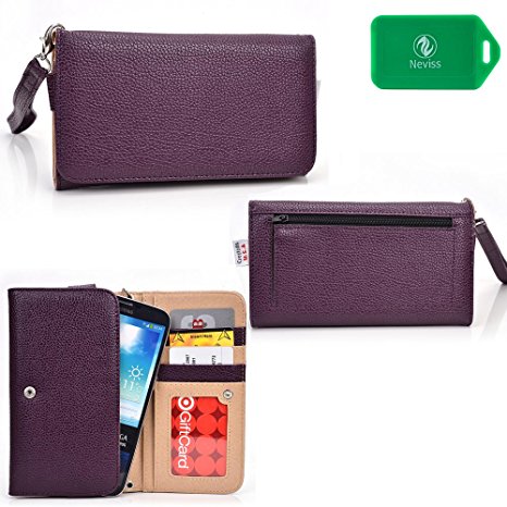 [Best Seller] Cell phone wallet with removable wristlet strap- Compatible with Samsung Galaxy S5 ACTIVE / S5 PLUS, Samsung Galaxy S6