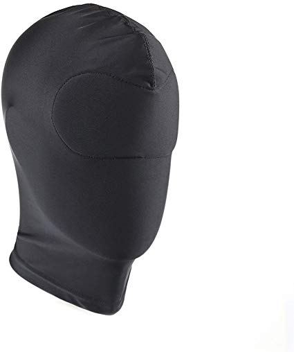 Tinksky Elastic Black Breathable Full Face Cover Blindfold Mask Cosplay Costume Hood Unisex Headgear Size M