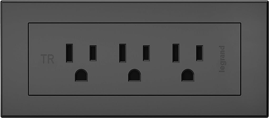 Power Strip by Wiremold, Under Desk Power Strip, Mountable Power Strip, Furniture Power Outlet, 15 Amp, 3 Outlets, Black, 6 Feet
