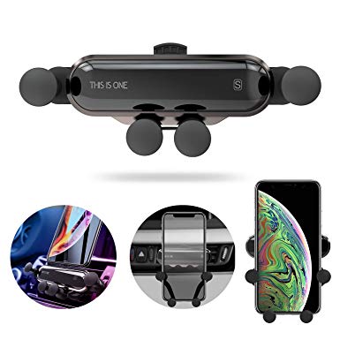 2019 Upgrade Cell Phone Holder for Car, Gravity Car Phone Mount Dashboard & Air Vent Universal Car Phone Holder Compatible for iPhone Xs MAX/XR/X/8/7/6, Galaxy S10/S10 Plus/S10e/8/S7 (Black)