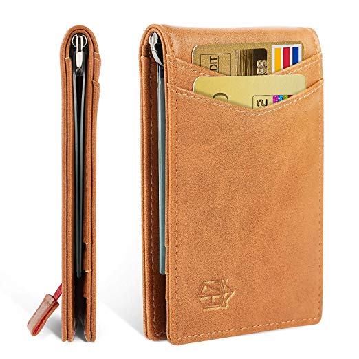 Minimalist Slim Bifold Front Pocket Wallet with Money Clip for men, Effective RFID Blocking & Smart Design