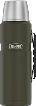 Thermos 2-Liter Stainless King Vacuum-Insulation Beverage Bottle (Army Green), one Size