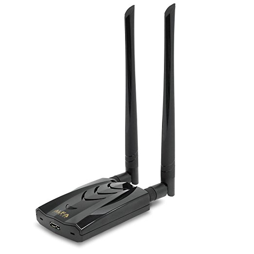 Alfa Long-Range Dual-Band AC1200 Wireless USB 3.0 Wi-Fi Adapter w/2x 5dBi External Antennas - 2.4GHz 300Mbps/5GHz 867Mbps - 802.11ac & A, B, G, N