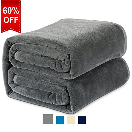 Fleece Twin Blanket Super Soft Warm Extra Silky Lightweight Bed Blanket, Couch Blanket, Travelling and Camping Blanket (Dark Grey)