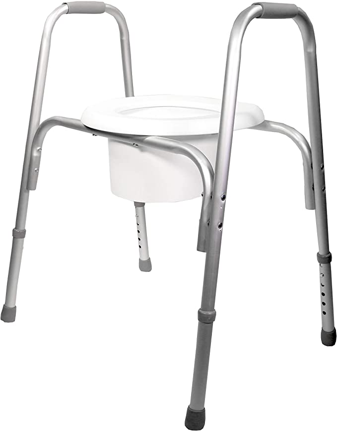 PCP Extra-Wide Raised Toilet Seat and Safety Frame, Two-in-one, Adjustable Height, Elevated Lift Bowl, Wide