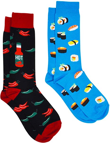 360 Threads Men's Novelty Socks - 2 Pair Set - Choose: Christmas, Best Dad, Food