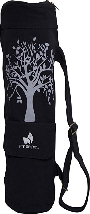 Fit Spirit Tree of Life Exercise Yoga Mat Bag w/2 Cargo Pockets - Choose Your Color (MAT IS NOT INCLUDED)