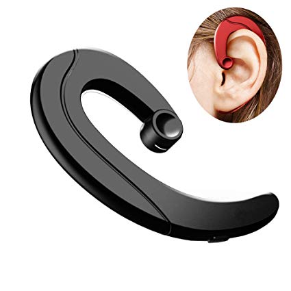 Bluetooth Headset Non Ear Plug Wireless Headphones Music Sport Earphones Noise Cancelling Earpieces Earhook with Microphone Hand Free Painless Wearing Music Earbuds for Running Business Driving