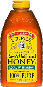 L.R. Rice Raw & Unfiltered Honey, Local Washington, 48 oz