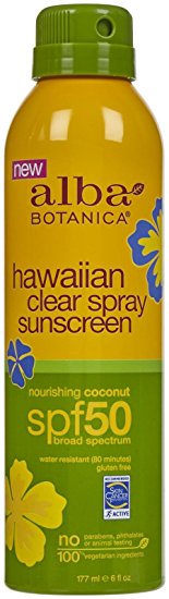 Alba Botanica Hawaiian Continuous Clear Spray Sunscreen SPF 50 - Coconut