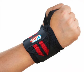 Crossfit Wrist Wraps - 14 or 20 Medium Duty with Thumb Loop - Best Velcro Wraps for Weight Lifting Protection - Pair of Two for Men or Women