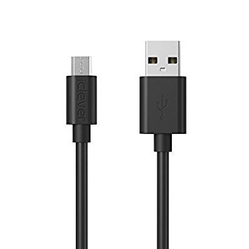 iClever 6ft / 1.8m Extra Long Premium Micro USB to USB Cable High Speed USB 2.0 A Male to Micro B for Android, Samsung, HTC, Nokia, Nexus and More - Black