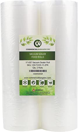 Commercial Bargains Commercial Vacuum Sealer Saver Bags Sous Vide Food Storage (2) 11" x 50'