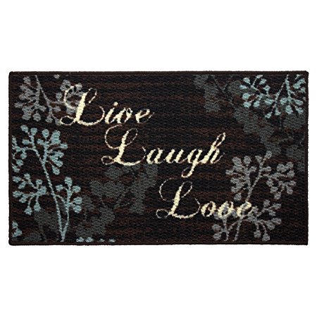Structures Textured Loop 18 x 30 in. Oblong Kitchen Rug, Live Laugh Love