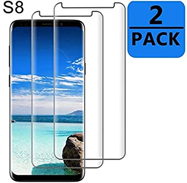 Samsung Galaxy S8 Screen Protector [2-Pack], OLINKIT [Case-Friendly] Tempered Glass Screen Protector for Samsung Galaxy S8 - (Clear)