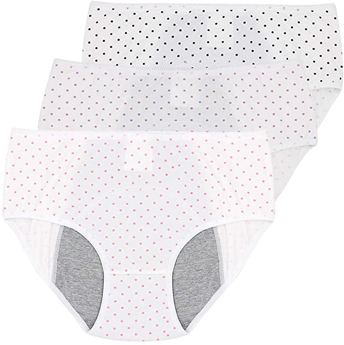 Phennie's Womens Big Girls Menstrual Period Briefs Panties Teen Girls Leak Proof Underwear Pack of 4