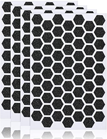 4 Sheets Phone Grip Tape Stickers Hexagon Decal Tapes Anti-Slip Rubber Phone Tapes Adhesive Traction Grip Decals for Phones Keyboards Game Machines Mouse Controllers (Black)