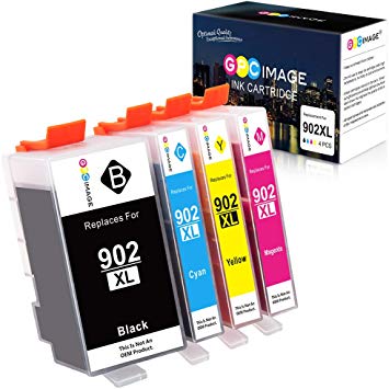 GPC Image Compatible Ink Cartridge Replacement for HP 902XL 902 XL Ink to use with OfficeJet Pro 6968 6978 6958 6962 6954 6960 6970 6979 6950 6975 Printer (Black, Cyan, Magenta, Yellow, 4 Pack)