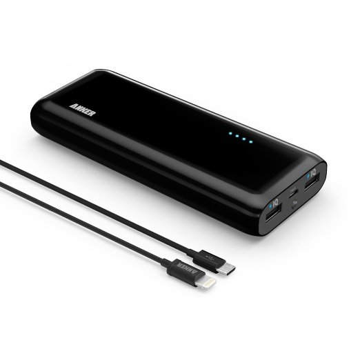 Anker 2nd Gen Astro E4 13000mAh Portable Charger External Battery Power Bank with PowerIQ Technology Black  Apple MFi Certified 3ft  09m Lightning Cable for iPhone 6  5 iPad 4  Air  mini  mini 2 and iPod touch Black