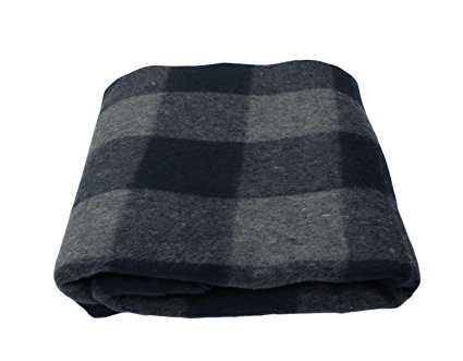 Gilbin Super Soft and Warm Wool Blanket - Twin Size (Grey/Navy)