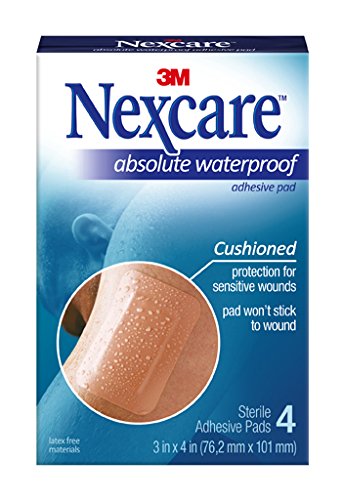 Nexcare Absolute Waterproof Adhesive Gauze Pad, 3 Inches X 4 Inches