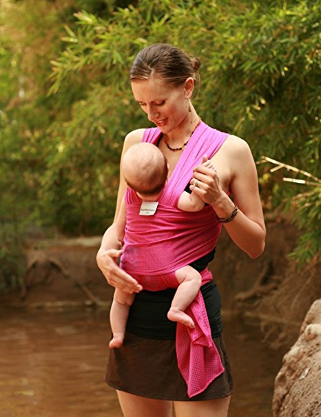 Beachfront Baby Wrap – The Versatile Mesh Water & Warm Weather Baby Carrier | Made in USA with Safety Tested Fabric, CPSIA & ASTM Compliant | Lightweight, Quick Dry & Breathable Passionberry, OS)