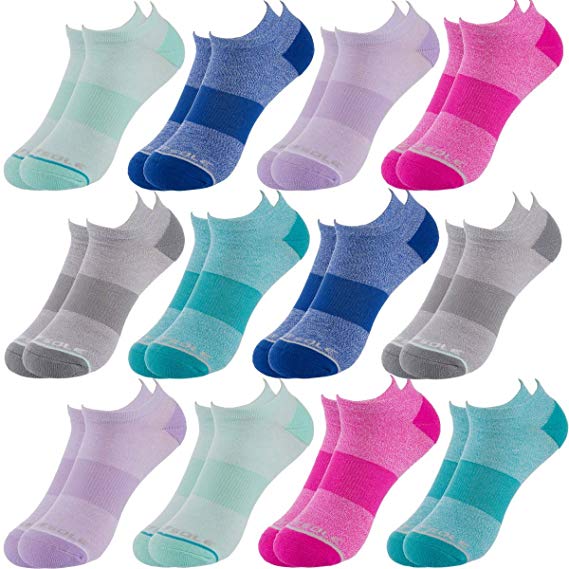 Sof Sole (12 Pairs Womens No Show Socks Low Cut Socks For Women Athletic Sports Performance Socks Fits Shoe Size 5-10