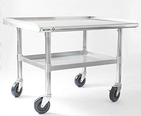 NAKS TABLE-48 Stainless Steel Equipment Stand/Table with Undershelf and Casters, 48-Inch X 27-Inch