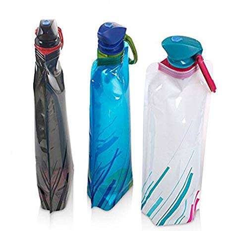 MAZIMARK--New Hot Portable Folding Water Bottle Foldable Outdoor Sport Portable Water Bag