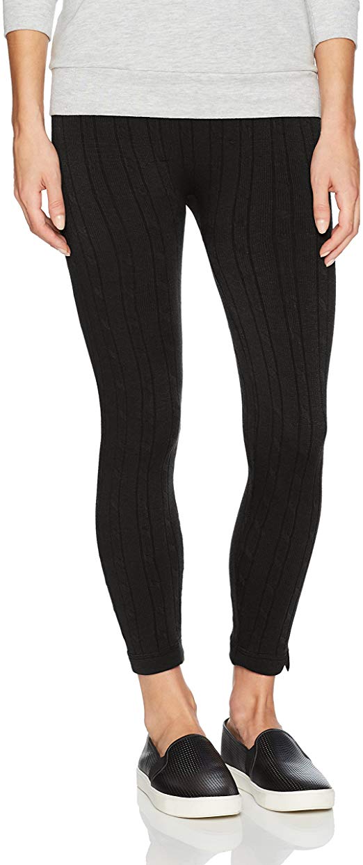 MUK LUKS Women's Cable Knit Fleece Lined Leggins