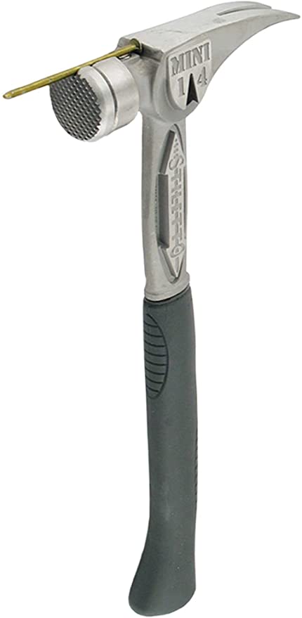 Stiletto TBM14RMC Tibone Mini-14 oz. Replaceable Milled Face Hammer with A Curved 16" Titanium Handle