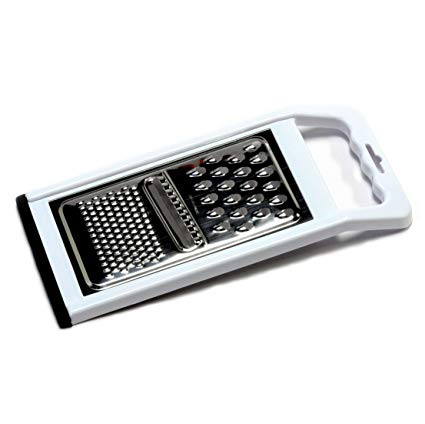 Chef Craft 21005 1-Piece Stainless Steel No Skid Bottom Flat Grater, White and Stainless Steel, 11-Inch