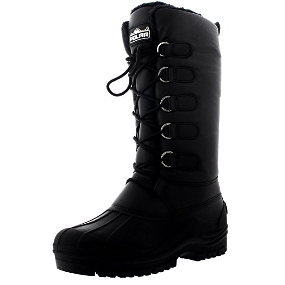 Womens Muck Lace Up Rain Nylon Durable Winter Snow Duck Mid Calf Boots