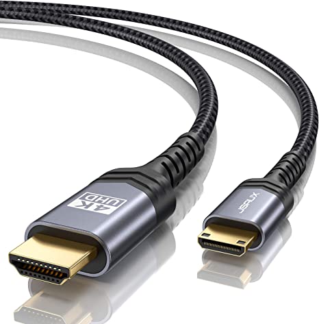 Mini HDMI to HDMI Cable 3M, JSAUX 4K@60Hz High Speed Mini HDMI Cable Gold-Plated Mini HDMI to Standard HDMI Lead Compatible with Digital Cameras, Camcorders, Tablet and Laptop etc -10FT