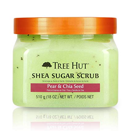 Tree Hut Shea Sugar Scrub Pear & Chia Seed, 18oz, Ultra Hydrating and Exfoliating Scrub for Nourishing Essential Body Care