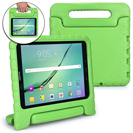 Samsung Galaxy Tab S3 9.7 case for kids [SHOCK PROOF KIDS TAB S3 CASE] COOPER DYNAMO Kidproof Child Tab S3 9.7 inch Cover for Boys, Girls | Kid Friendly Handle & Stand, Light, Screen Protector (Green)