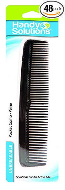 Handy Solutions Handy Black Pocket Comb, 1 each Packages (Pack of 48)