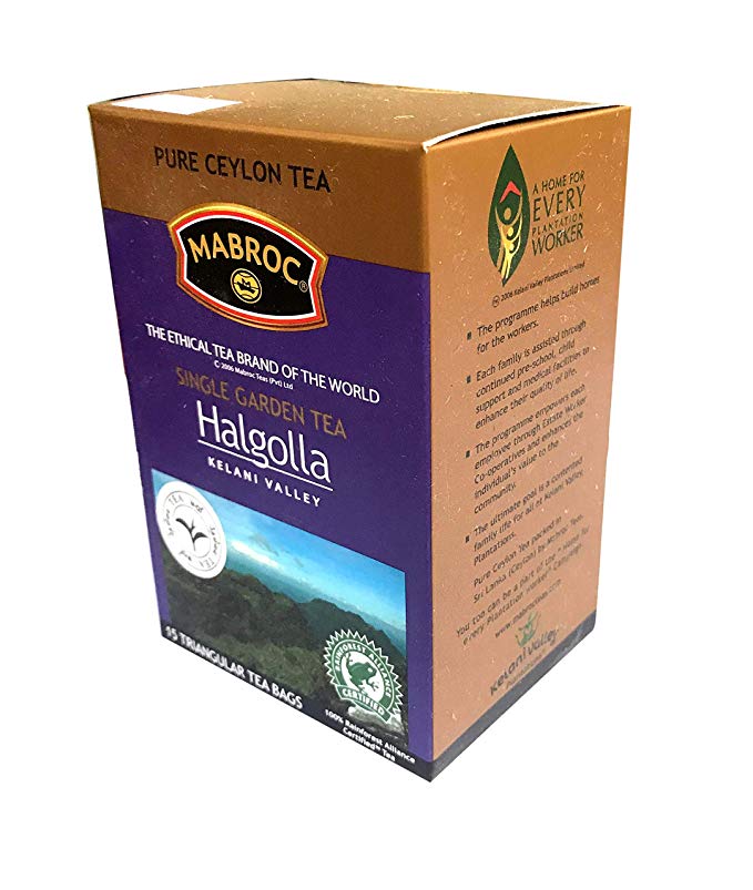 Pure Ceylon Tea - Halgolla Estate Single Garden Tea - Rainforest Alliance Certified - Black Tea - 90 Tea Bags
