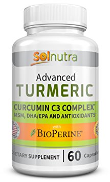 Advanced Turmeric Curcumin C3 with BioPerine, MSM, DHA/EPA (60 Capsules) – Standardized 95% Pure, Concentrated Curcuminoids – Anti-Aging Antioxidants, Natural Anti-Inflammatory