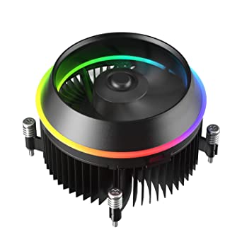 Vetroo Shadow Low-Profile CPU Cooler, 90mm Addressable RGB & PWM Fan, Premium Aluminum Fins 95W TDP Air Cooler for Intel LGA 1200/115X