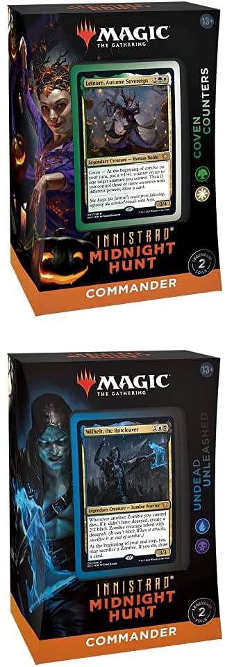 Magic: The Gathering Innistrad: Midnight Hunt Commander Deck Bundle – Includes 1 Coven Counters   1 Undead Unleashed